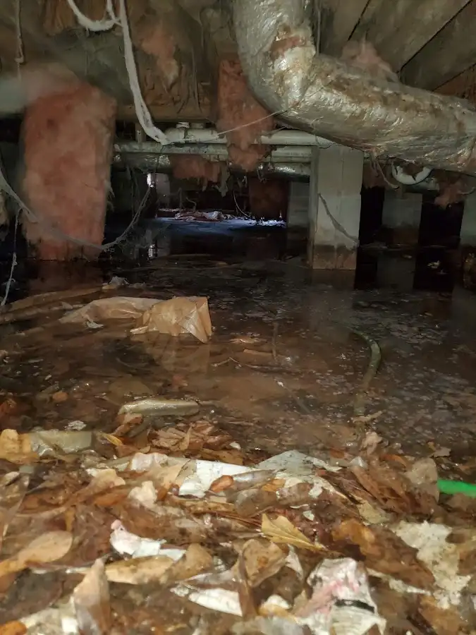 Crawl space flood assessment for Commercial Water Damage Restoration in Roanoke Rapids